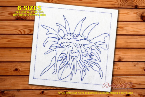 Bee Balm Flower Redwork