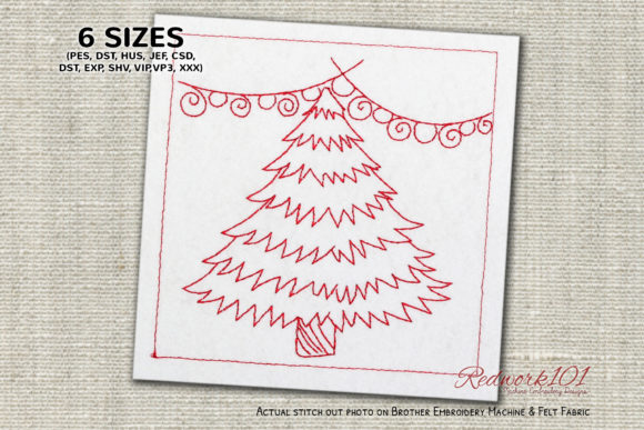 Decorative Christmas Tree Redwork Review for Craft Fair Sellers