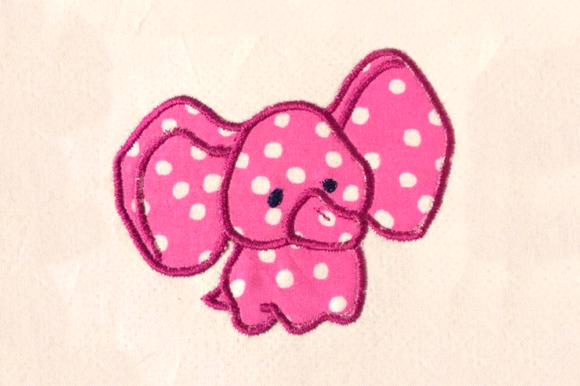 Stuffed Baby Elephant Applique for Small Business Merch